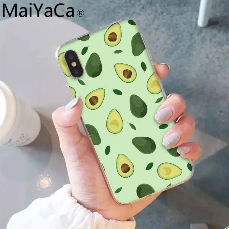 

MaiYaCa Green Fruit Leaf Soft black Phone Case for iPhone 12 8 7 6 6S Plus X XS MAX 5 5S SE XR 12 11 pro promax