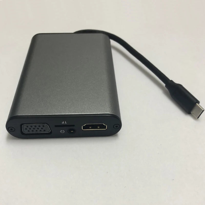 Конвертер Type C универсальный концентратор с поддержкой HDMI HD видеовыхода + адаптер