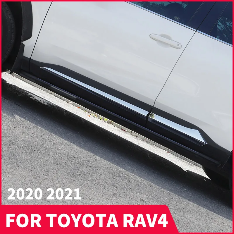 

Яркая боковая полоса для двери, Противоударная полоса против царапин для Toyota RAV4 XA50 2019 2020 2021, автомобильные аксессуары