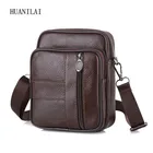 Мужские сумки через плечо HUANILAI, многофункциональные сумки на ремне в стиле ретро, Сумки из натуральной кожи для мужчин, маленькие сумки из воловьей кожи