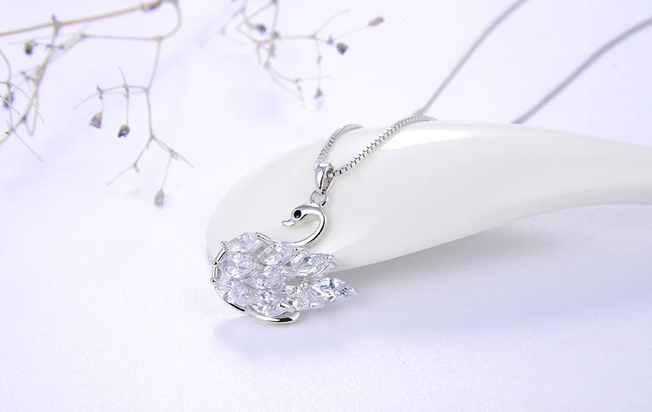 ORSA JEWELS 925 ожерелье с подвеской в виде лебедя для женщин из стерлингового серебра АААА Циркон классические милые вечерние ювелирные изделия для помолвки SN177