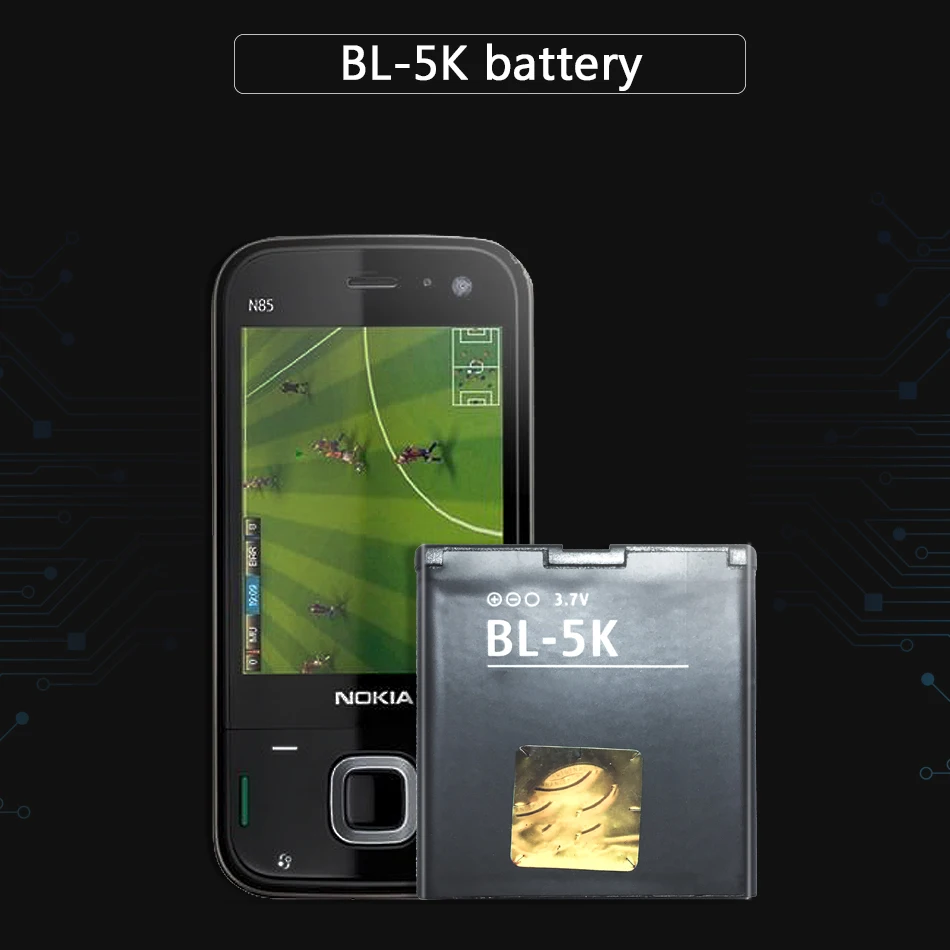 KiKiss Замена 1300mAh мобильный аккумулятор BL-5K для Nokia N85 N86 N87 8MP 701 X7 00 C7 BL 5K