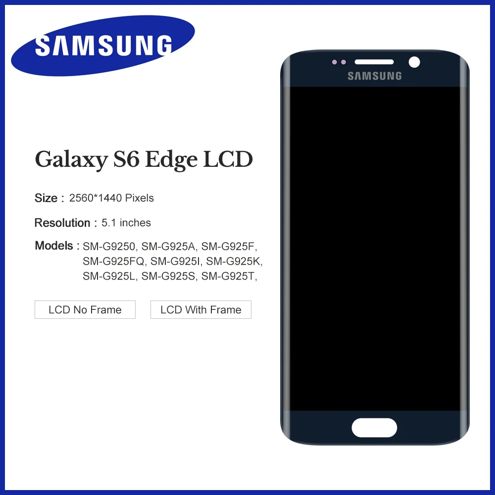 5 1 ''Оригинальный дисплей для SAMSUNG Galaxy S6 edge LCD + рамка G925 G925I G925F сенсорный экран