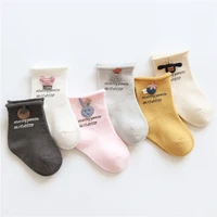 spring and summer new loose mouth baby socks for girl cartoon accessories letters socks for boy newborn