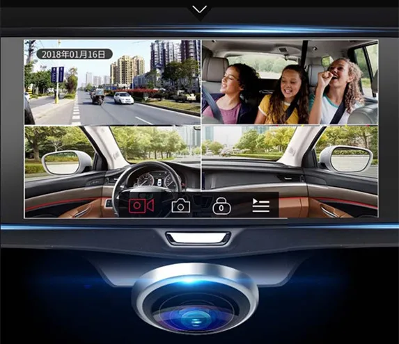 Maiyue star 1" 360 градусов панорамный 5 сторонний без мертвых углов HD Автомобильный видеорегистратор полный экран потоковая передача медиа сенсорный экран ЖК-дисплей приборная панель камера