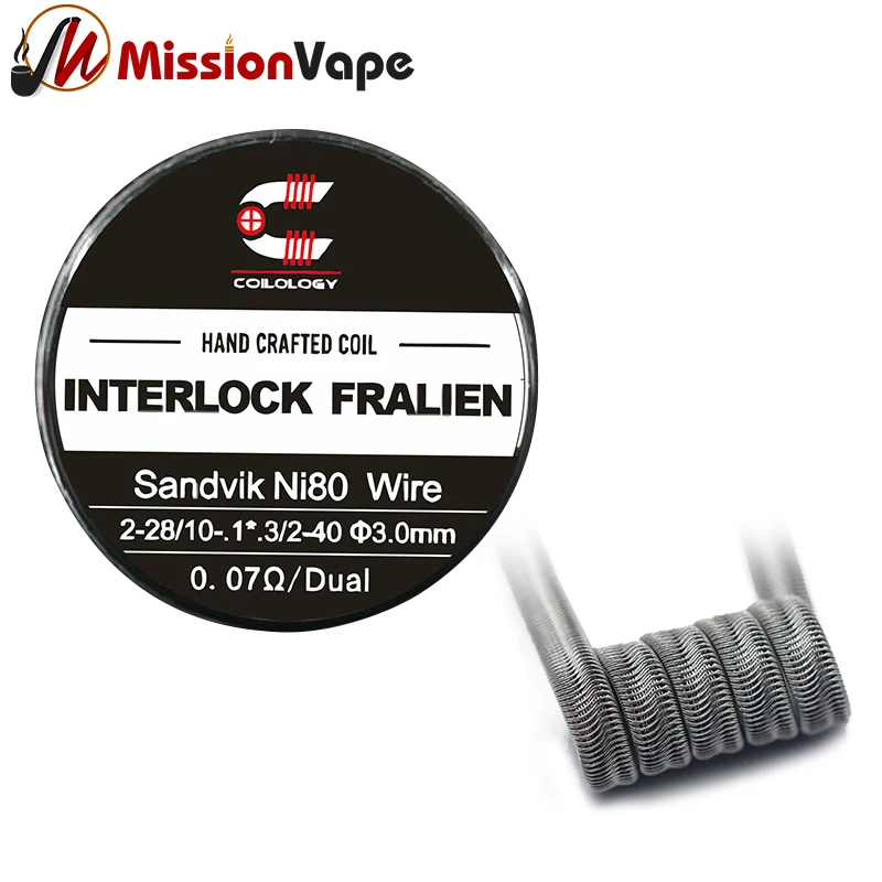 

Coilology Ni80 Interlock Fralien Sandvik 0,07 Ом 3 мм Ручная работа готовая катушка