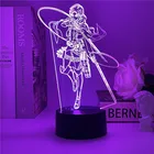 Светодиодный ночсветильник с капитаном Леви фигурка Акермана, детский декоративный светильник для спальни, цветная Настольная лампа атака на Титанов, подарок