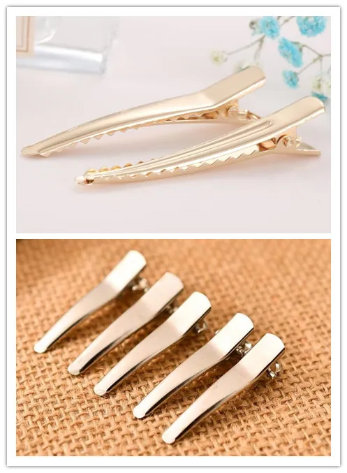 

1Pack Korean Style Rhodium/KC Gold Plated Metal Tip Flat Smoothy Hair Clip For DIY Hairpin Accessories y1644