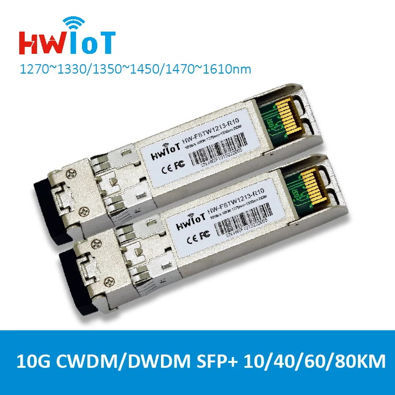 

10G SFP+ CWDM DWDM 10 40 60 80km 1270-1610nm 100G Hz LC SMF Transceiver Module DFB EML transmitter Cisco Compatible