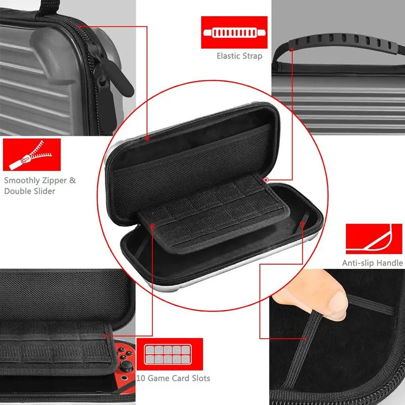 For Nintendo Switch Carrying Case Carrier Hard Carry Travel Shell Pouch Storage Grey | Электроника