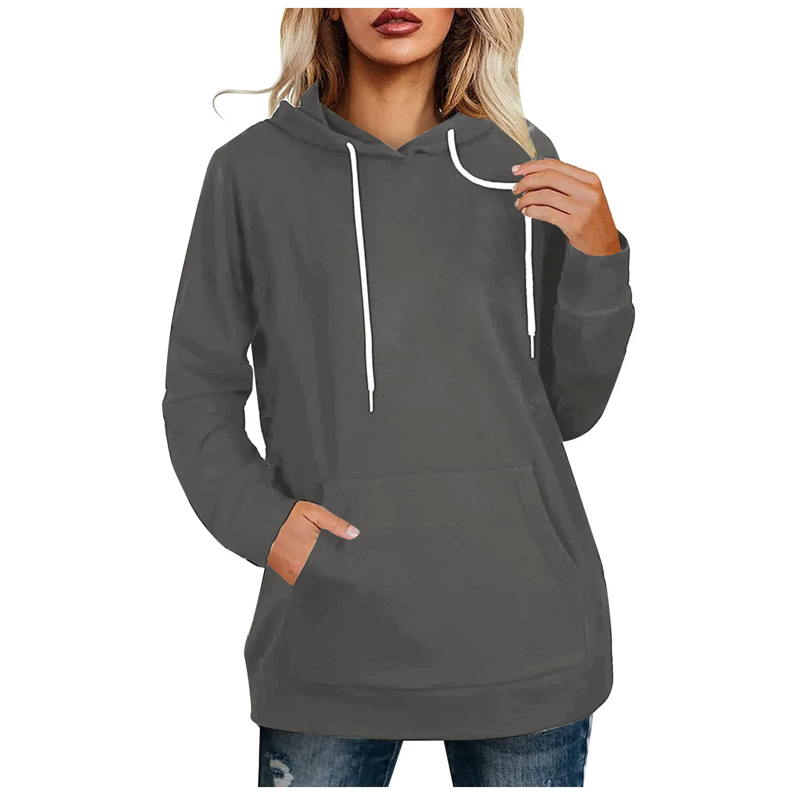 

2021 Women's Autumn Casual Hoodies With Pockets Multicolor Printed Long Sleeve Hoodies For Women Sweatshirt Pullovers pull femme