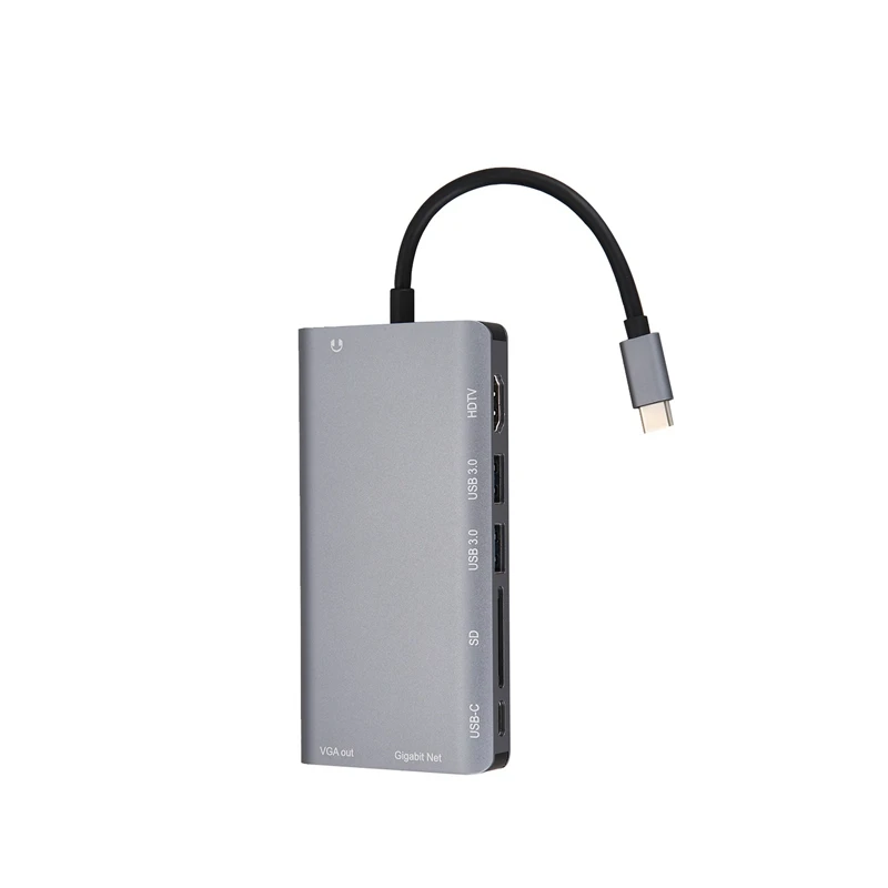 USB к Rj45 Lan 4K Hdmi Vga 2USB 3 0 кардридер для Sd-карт 8 в 1 Тип C док-станция адаптер