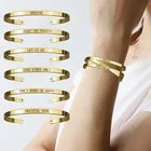 Браслеты с надписью LET IT GO из металла, модные, Вдохновляющие, браслет с надписью, не волнуйтесь, Будьте счастливы, Выгравированная манжета браслеты, подарок для женщин