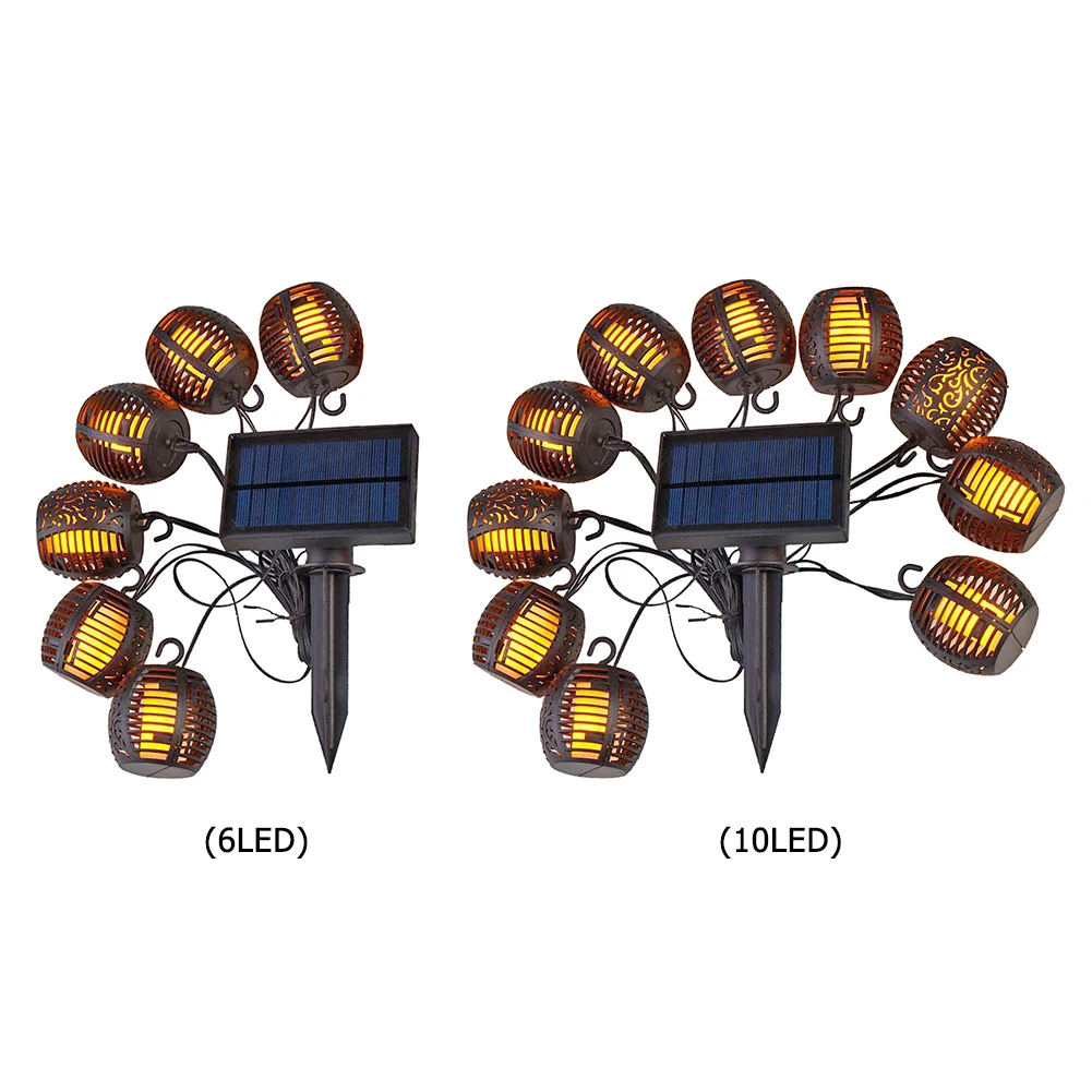 

New 6/10 LED Solar Flame Lantern Lights String Waterproof Garden Decoration Landscape Lamp Lawn Lamp Path Lighting Outdoor Light