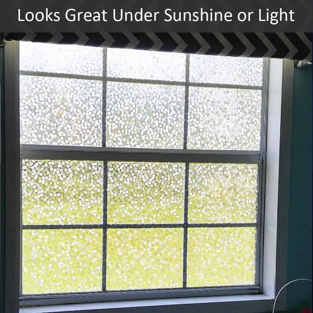 Статическая липкая оконная пленка для конфиденциальности 3D радужный узор без