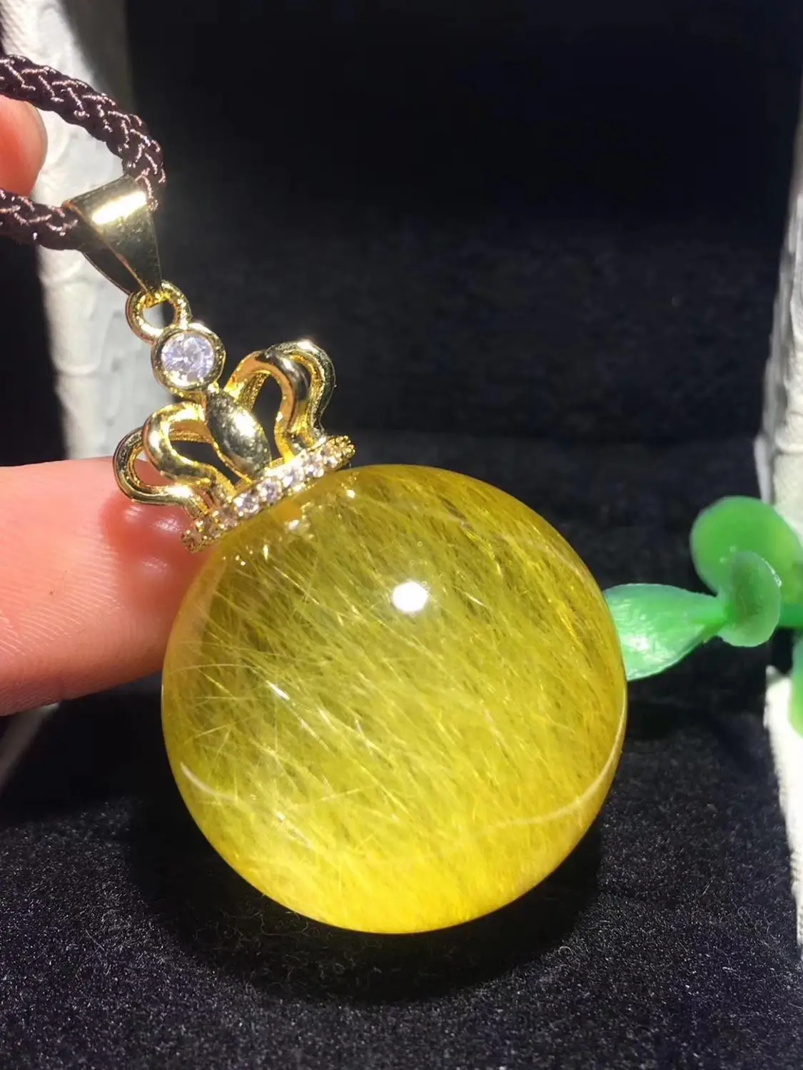 Натуральный Золотой рутилированный кварцевый кулон 24 мм в форме шарика для