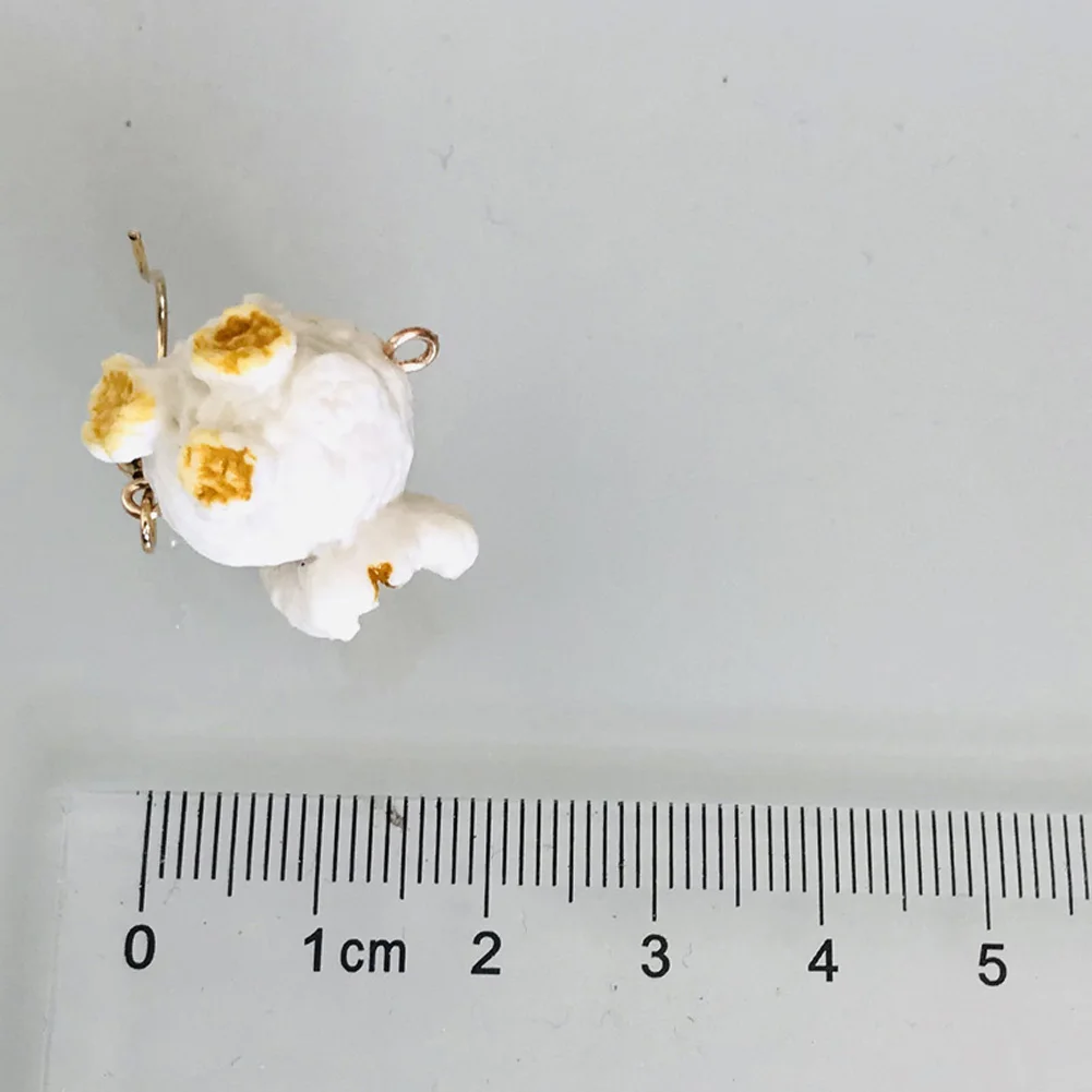 

Earring For Women Plastic Drop Custom Made DIY Handmade Cute Girls Gift Simulation Food Popcorn Round Cute Drop Earrings Jewelry
