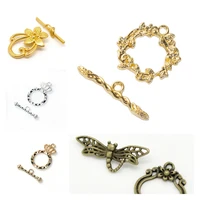 doreenbeads zinc based alloy gold color toggle clasps flower leaves findings handmade bracelet components jewelry diy 2 sets