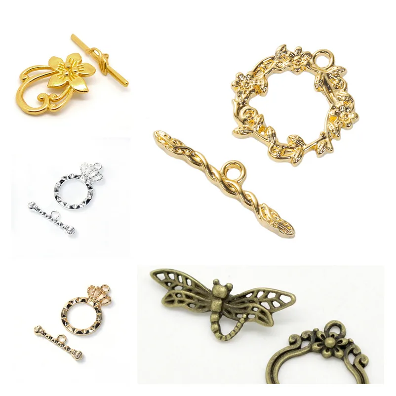 DoreenBeads сплав цинка золотой цвет переключатель застежки цветок листья фурнитура