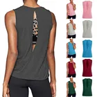 Топ для йоги, женские сексуальные топы для тренировок с открытой спиной, одежда для йоги, спортивная майка для мышц, одежда для тренировок в тренажерном зале, футболка #30