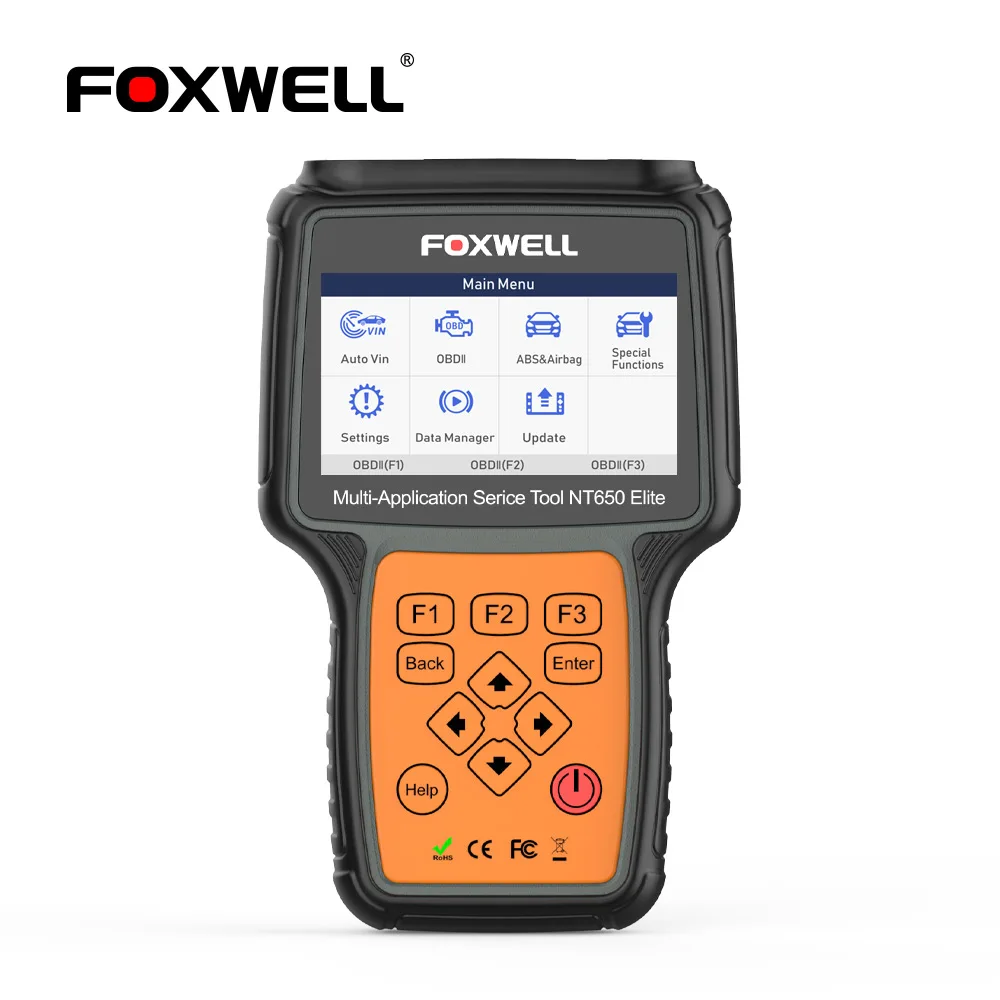 

Диагностический инструмент FOXWELL NT650 Elite OBD OBD2, Автомобильный сканер для сброса масла с подушками безопасности АБС, SAS, EPB, для автомобиля, диагн...