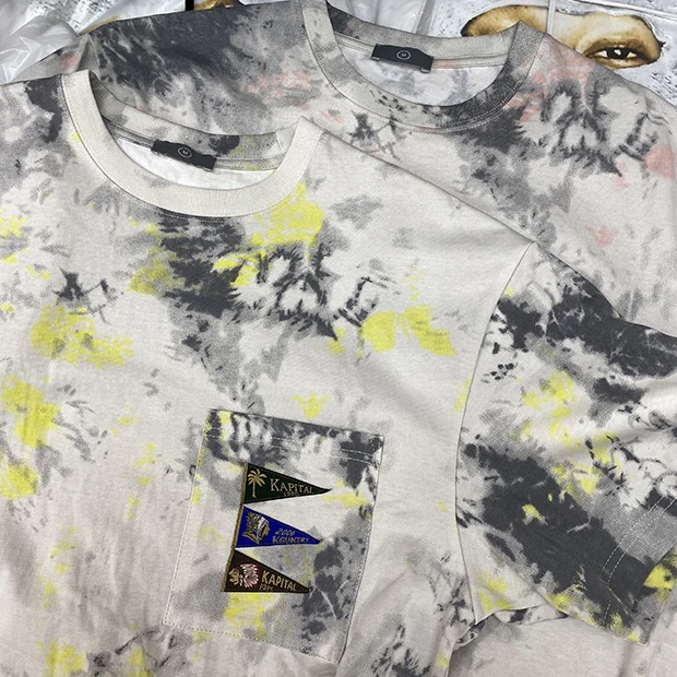 

Washed Tie-dye KAPITAL Vintage T-shirts Men Women T shirt Summer Style Tops Tees men clothing
