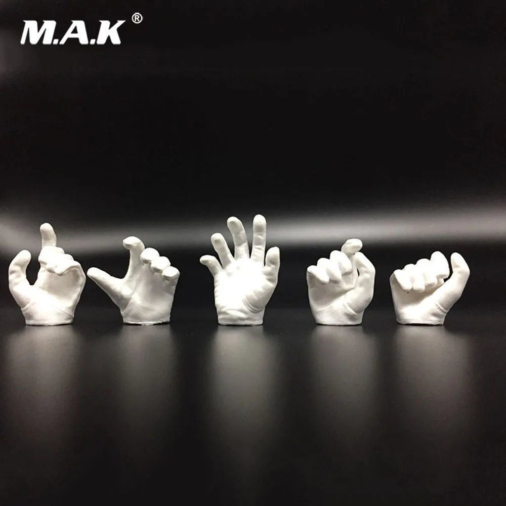 В наличии 1:6 весы Джокер Handtypes белые латексные перчатки ручной пистолет держатель