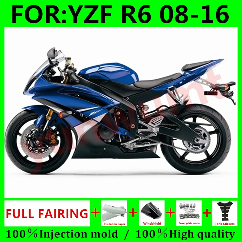 

Motorcycle full Fairing Kits For Yamaha YZF R6 2008 2009 2011 YFZ-R6 08 09 10 11 12 13 15 16 ABS Fairings Bodywork blue white
