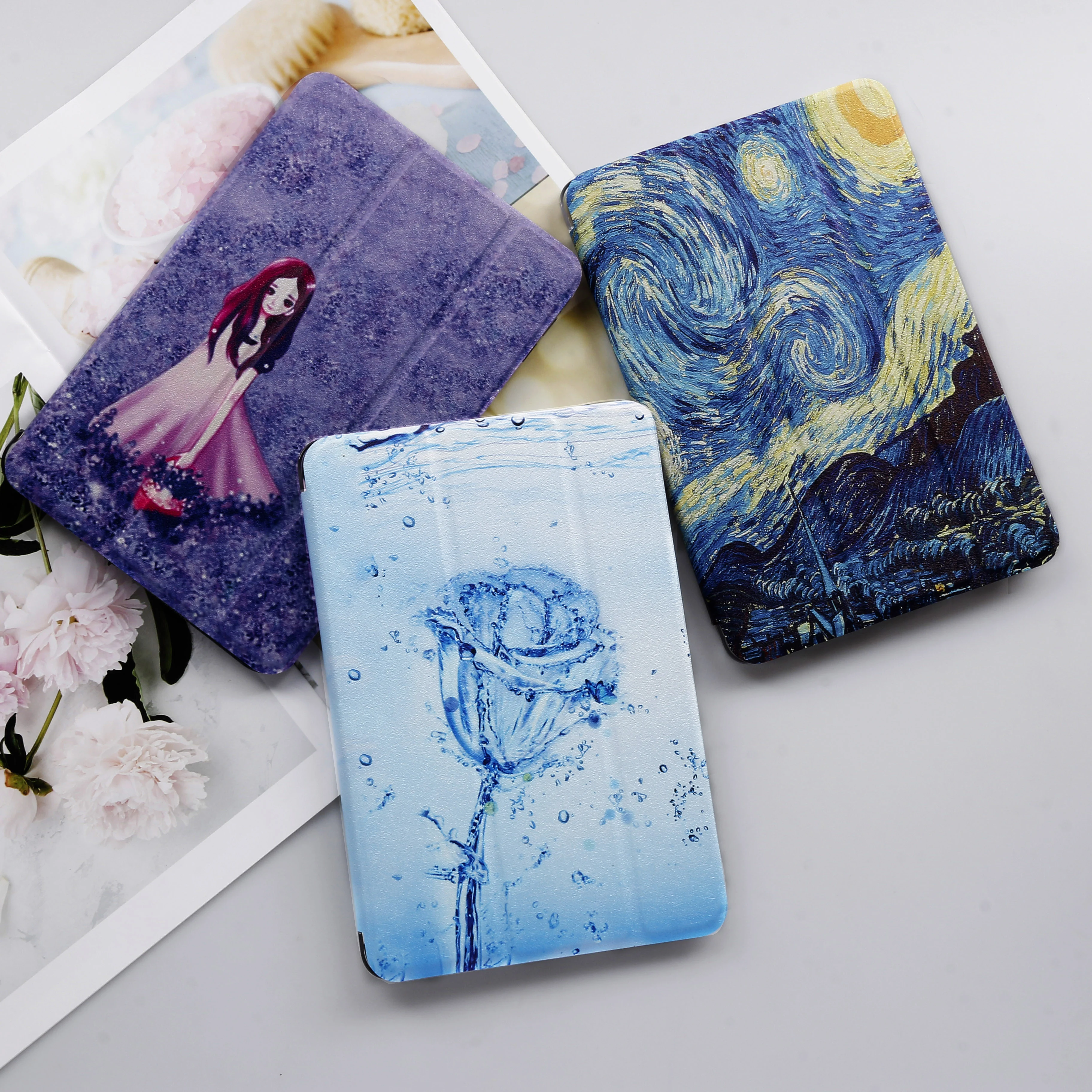 

For ipad mini 5 4 3 2 1 Case Painted leather tablet Cover for Mini5 Mini4 mini 1 2 3 Protective Shell Flip Stand Smart Cover