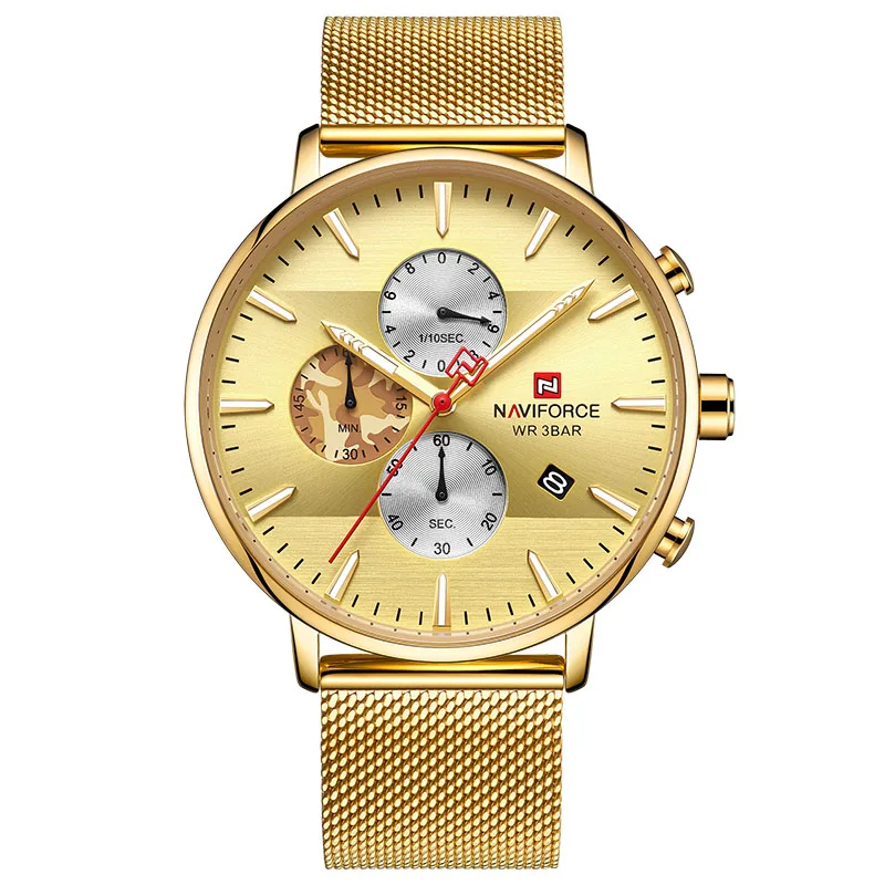 Часы наручные NAVIFORCE Мужские кварцевые брендовые Роскошные модные