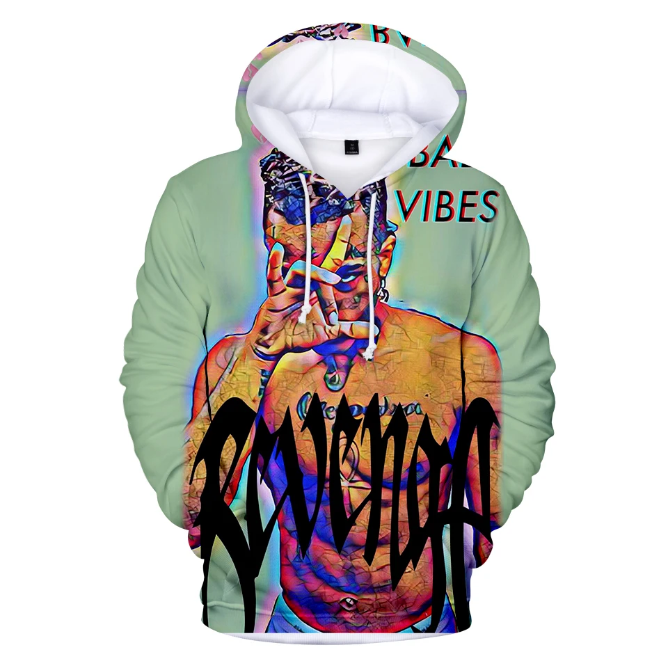 XXXTentacion 3D Hoodies Men's Women Fashion Casual Hip Hop Streetwear Hoodie Rapper Print Men Fall/Winter Sweatshirt Top | Мужская