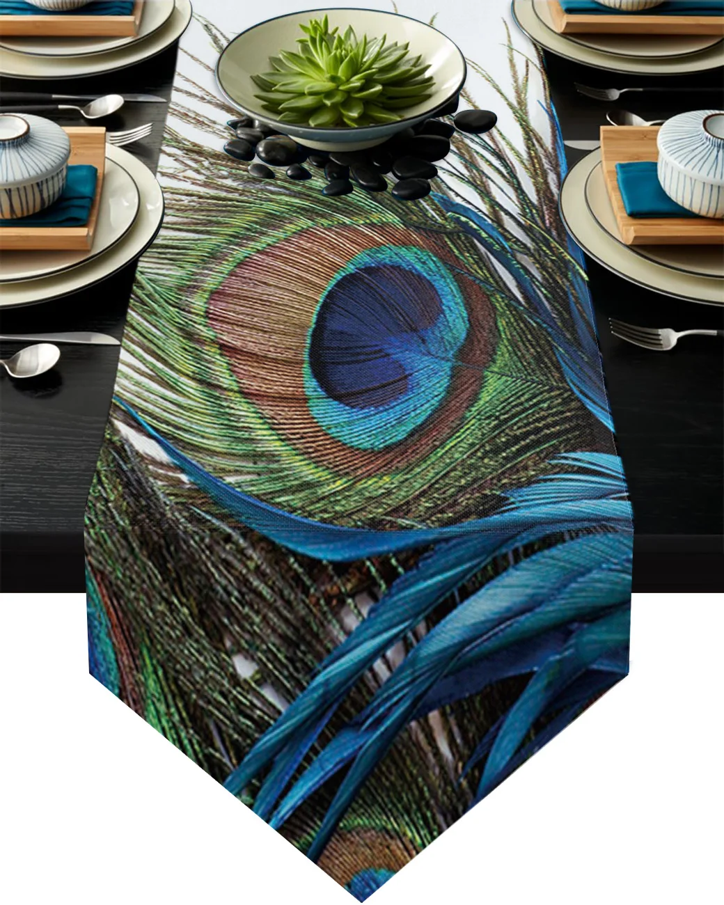 Скатерть с белыми перьями павлина современная домашняя кухонная столовая