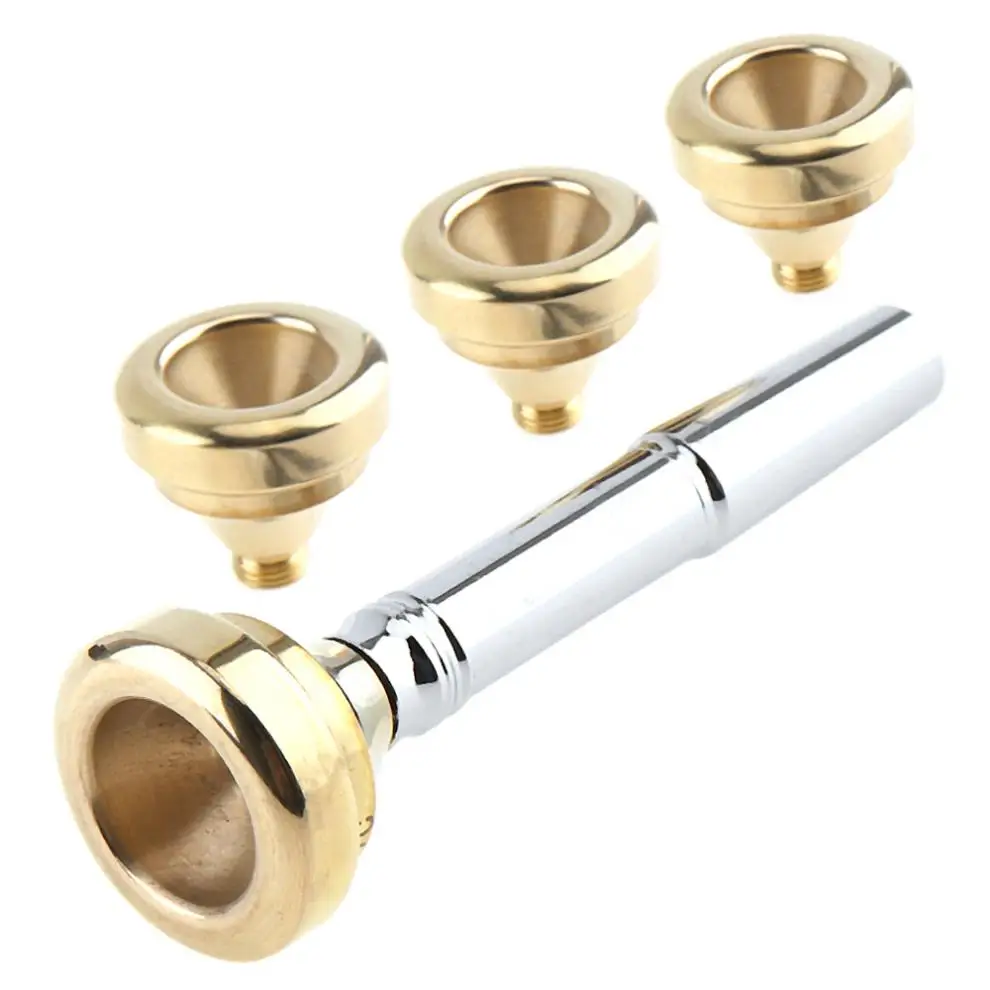 5pcs/set Trumpet Mouthpiece Set 3C 2C 2B 3B with Gold Plating 7# Heads and 4 Cups for | Спорт и развлечения