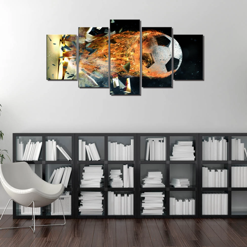 

Bomb Fire Soccer Poster Art Canvas Prints Football Sport Picture for Living Room Wall Decor Artwork Painting Home Decor Custom