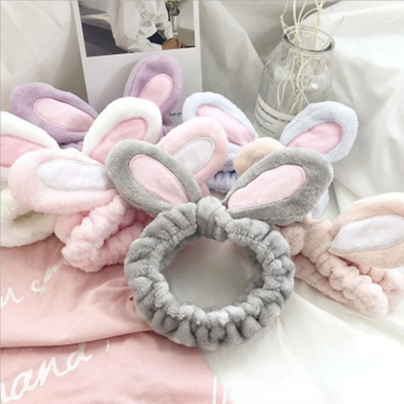 Хлопковая мягкая эластичная лента для волос с кроличьими ушками повязка на