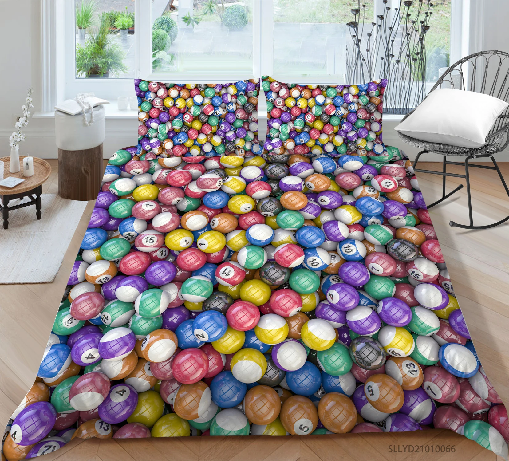 

Colorful Billiards Printing Bedding set Soft Quilt cover with pillowcases Single Queen King sizes 2/3 pcs Home Textiles