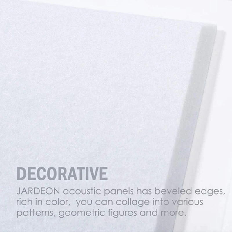 

Acoustic Panels White 12 Pieces High Density Beveled Edge for Wall Decoration and Acoustic Treatment