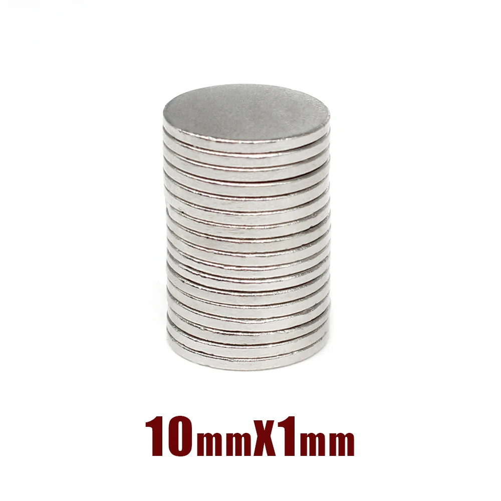 

20/50/100/200/500PCS 10x1 Round Strong Magnet 10mm X 1mm Neodymium Permanent Search Magnet Disc 10x1mm Powerful Magnetic 10*1 mm