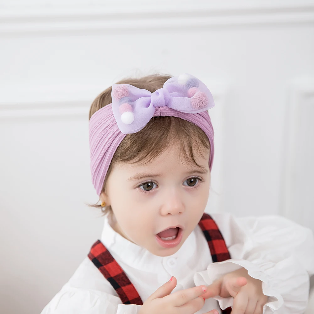

Bowknot Baby Headband Net yarn Bow Knit Hair band Newborn Infant Girls Headwear Toddler Children Kids Hair Accessories Babies