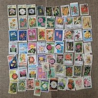 50pcsset flowers all different from many countries no repeat used with postmark postage stamps for collecting
