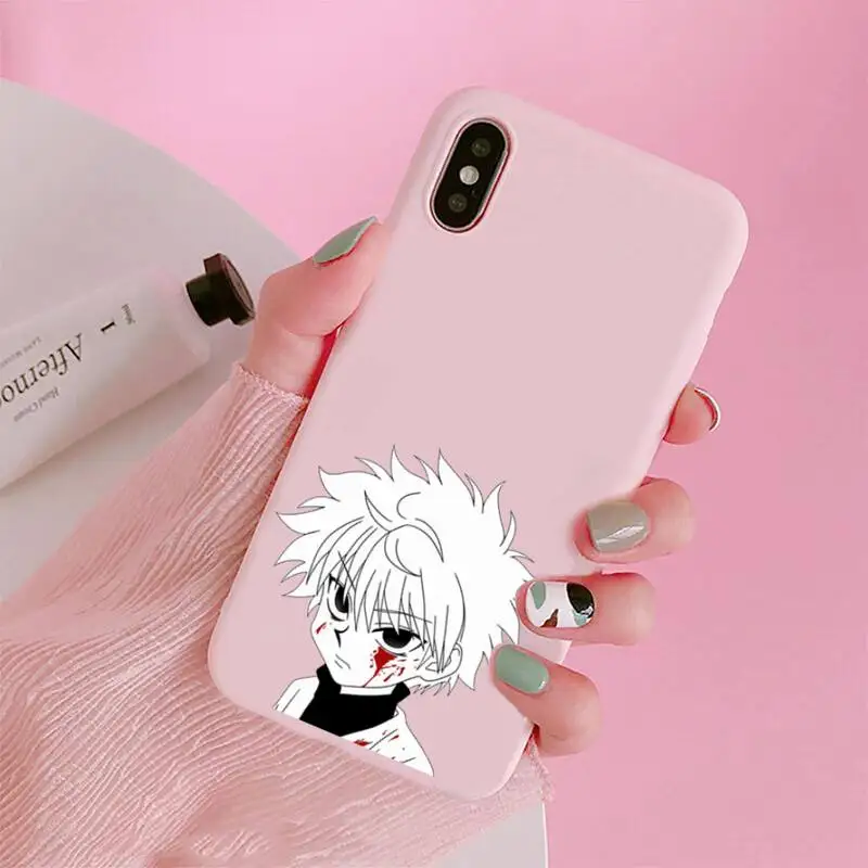 

Killua Zoldyck Hunter X Hunter anime Phone Case Candy Color for iPhone 6 7 8 11 12 s mini pro X XS XR MAX Plus