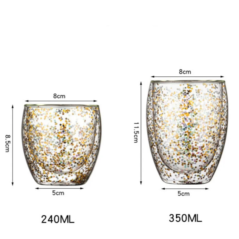 

Water Bottle Coffee Cup Set Heat-Resistant Double Wall Glass Cup Starry Sky Mug Whiskey Glass Cups 2021 Christmas Gift