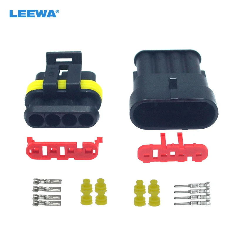 FEELDO 50 Набор Авто Водонепроницаемый 4 контактный способ Электрический провод