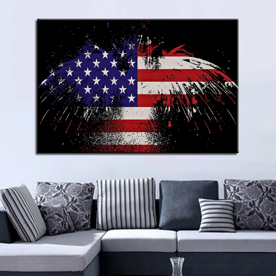 Художественный плакат HD принты домашний декор 1 шт. Орел стены искусства флаг