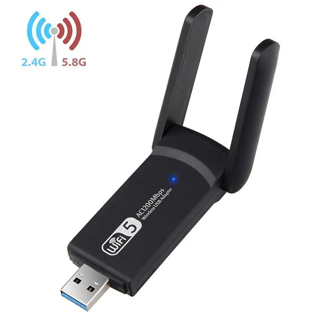 

New USB 3.0 1200Mbps Wifi Adapter Dual Band 5GHz 2.4Ghz Dongle Antenna Wifi Desktop Card Network For Laptop E1B2