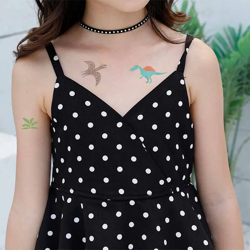 1 шт. милые и веселые детские наклейки на татуировку динозавра водонепроницаемые