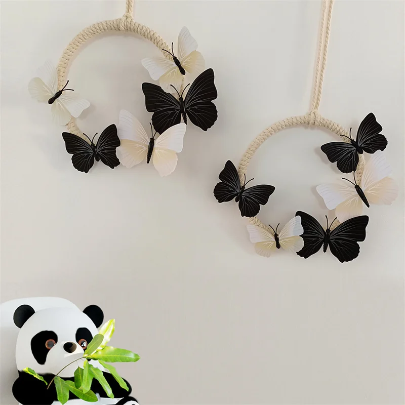 

Nordic Cotton Woven 3D Butterfly Wall Hanging Pendant For Kids Room Decoration Home Baby Room Nursery Ornament Photo Prop Gifts