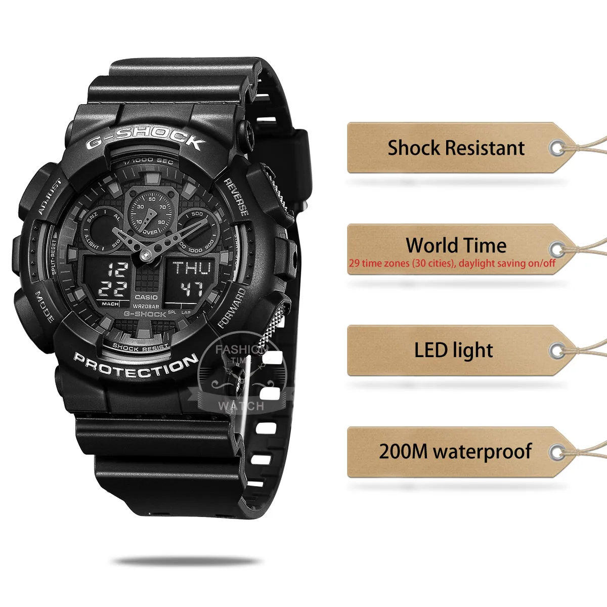 Мужские часы Casio g shock роскошный комплект военный хронограф светодиодный ные