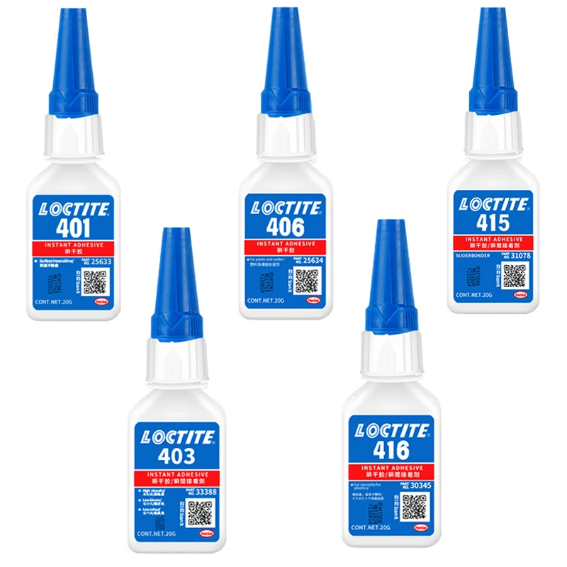 

Instant Adhesive Gule Loctite 401 403 406 414 415 416 Quick Dry Stronger Super Glue Multi Repair 20ml for Metal Plastic Rubber