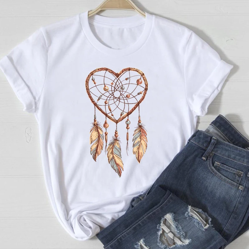 

Egirl Korean Vintage Woman Tshirts Harajuku Clothing Women Gothic Punk Clothes Dream Catcher Printing Graphic Tees Women Y2k Top